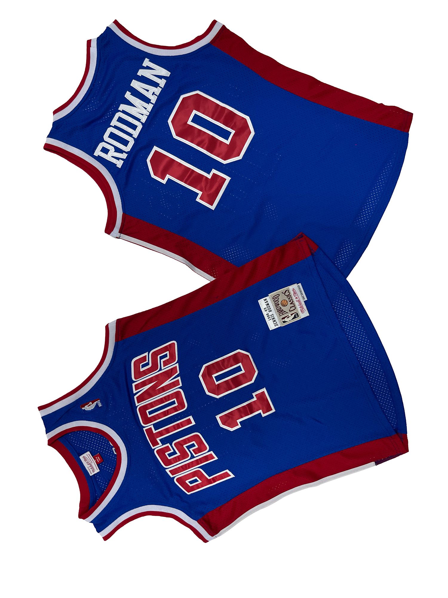 Men Detroit Pistons #10 Rodman Blue Throwback NBA Jersey